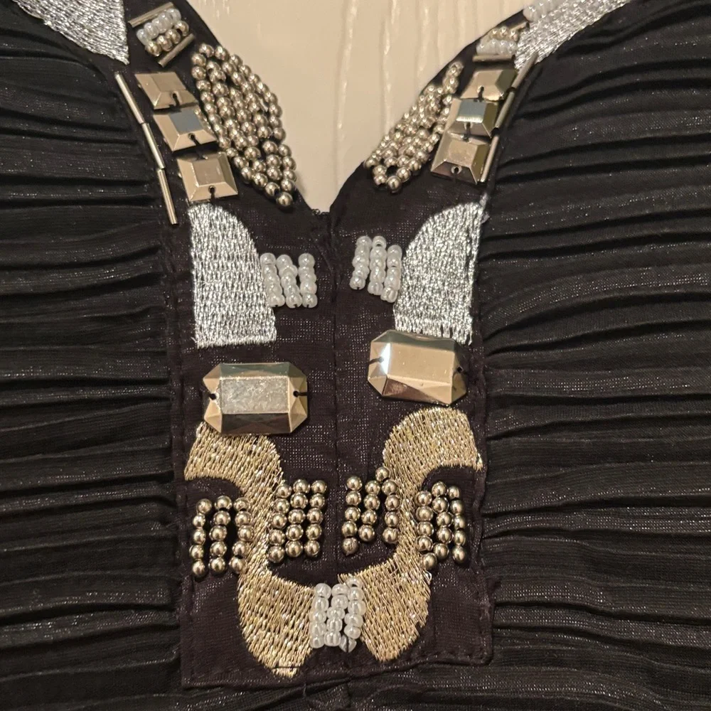 Daisy Strapless Black Dress with Silver Accents - Picture 5 of 7